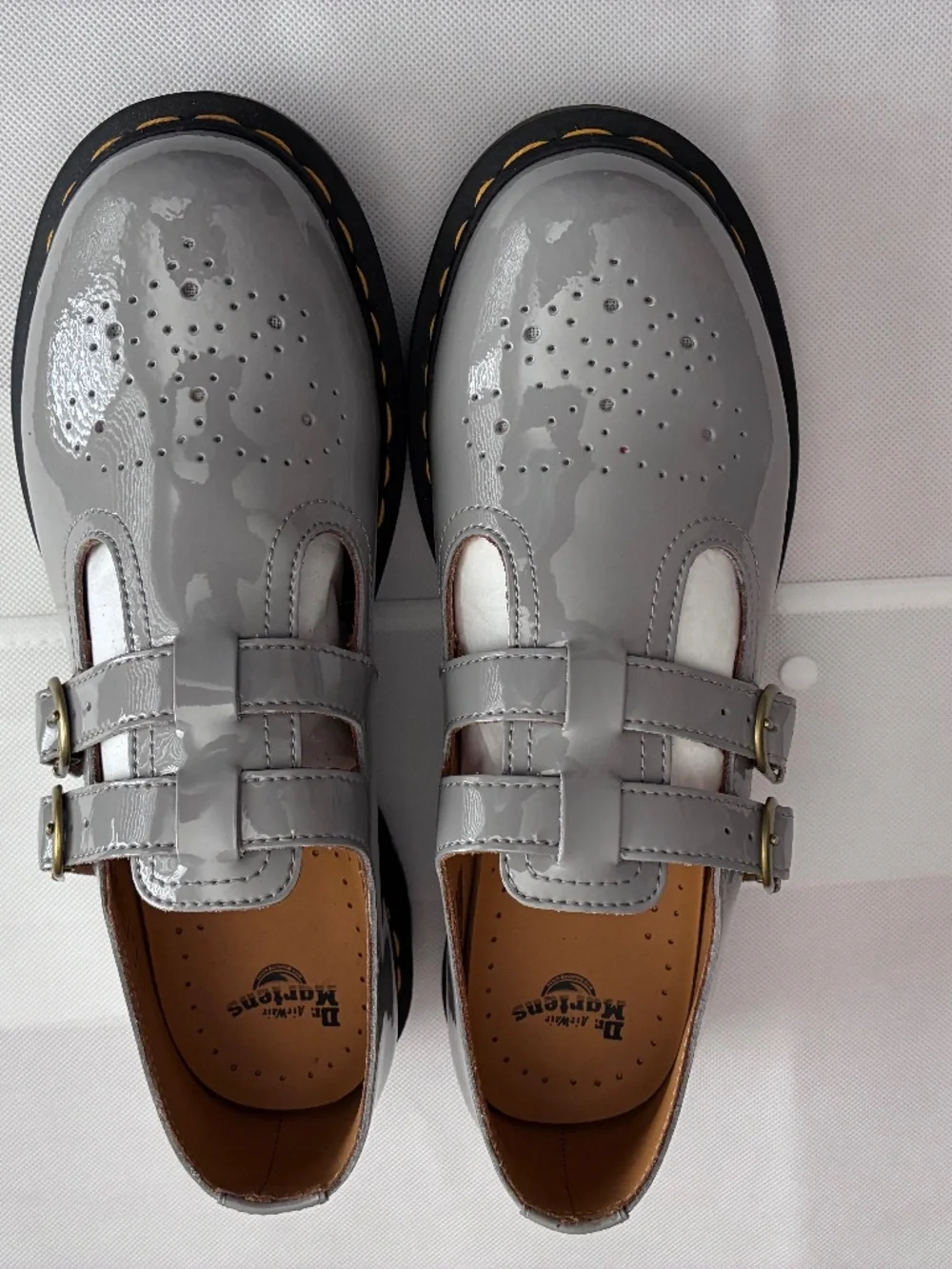 Doc Martens Grey Patent Leather Mary Janes — NIB — Indie 90s Alt. Size 10US/UK8